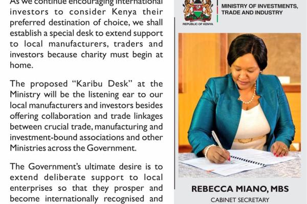 Introduction of 'Karibu Desk'