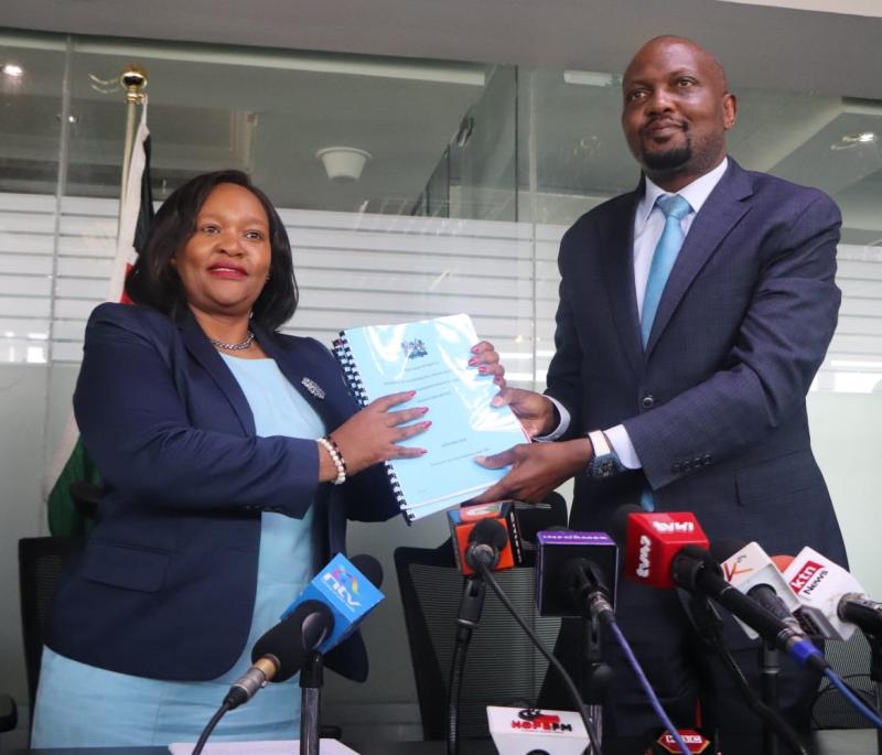 Outgoing CS Moses Kuria hands over to incoming CS Rebecca Miano